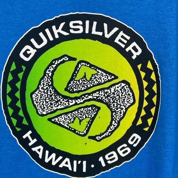 Quick Silver Royal Blue Graphic Tee Hawaii 1968 Large - Picture 2 of 5